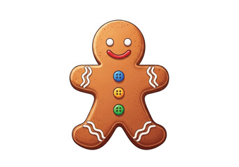 Obraz premium Festive Gingerbread Man Christmas Cookie Isolated on a White Background.