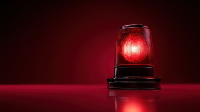 Red warning siren light against a dark background