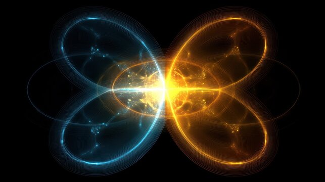 Abstract illustration of energy field with glowing shapes