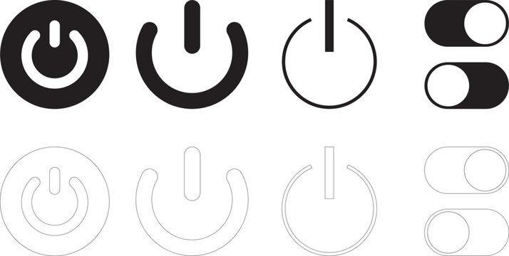 Power off icon set