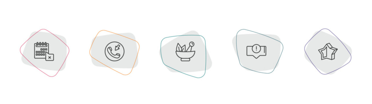 ultimate glyphicons outline icon set. linear vector for ui, web and mobile. thin line calendar with letter x, incoming phone, medicine mortar icons.