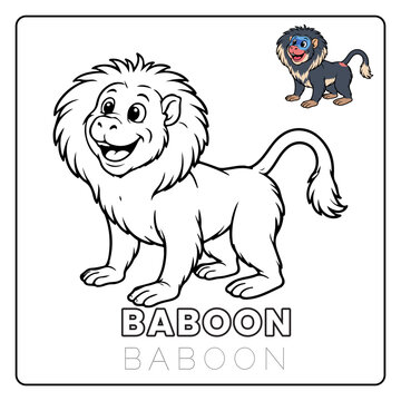 Baboon Animal Children Coloring Pages