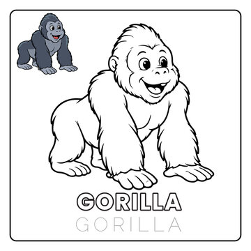 Gorilla Animal Children Coloring Pages