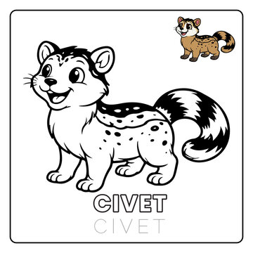 Civet Animal Children Coloring Pages