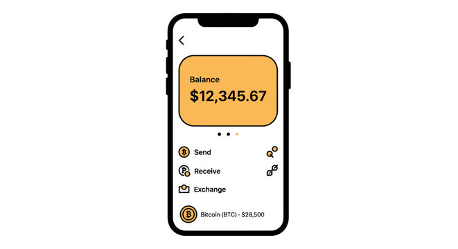 Smartphone Cryptocurrency Wallet App Interface Design