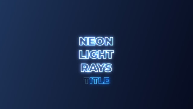Neon Light Rays Flickering Text Title with Electric Glow