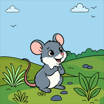 Mouse Cute Animal Children Coloring Pages
