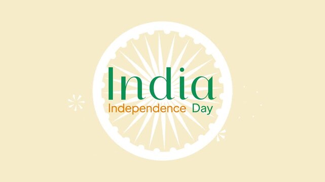 Minimal circular emblem patriotic celebration concept. India Independence day concept. Full length Icon animation illustration. High quality&nbsp;4k&nbsp;footage