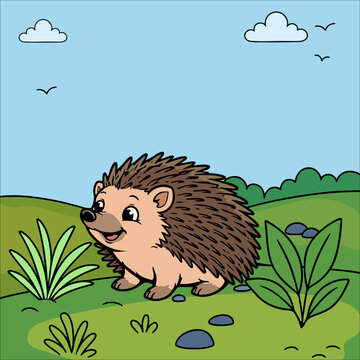 Porcupine Cute Animal Children Coloring Pages