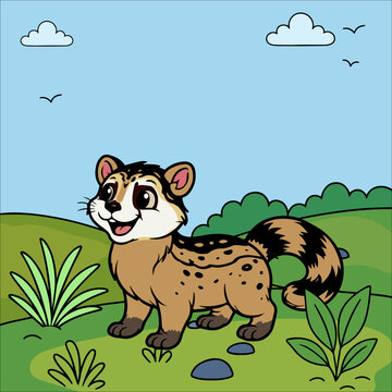 Civet Cute Animal Children Coloring Pages