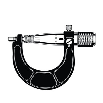 Silhouette set bundle micrometer precise measurement tool for industry.