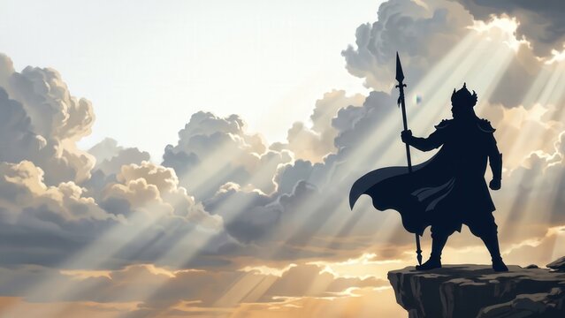 Maharana Pratap Cliff Silhouette &ndash; Epic Rajput Warrior Landscape Art