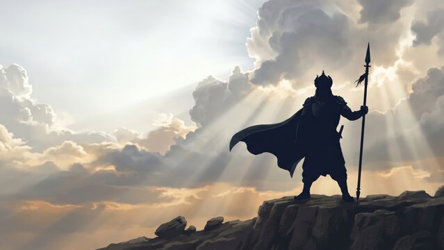 Maharana Pratap Cliff Silhouette &ndash; Epic Rajput Warrior Landscape Art