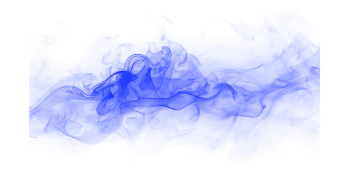 Abstract blue smoke swirls on black background mysterious ethereal glowing gas mist cinematic design texture atmosphere