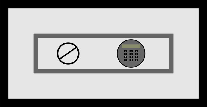 Front view of a secure safe with a number keypad for password entry and a sturdy handle.