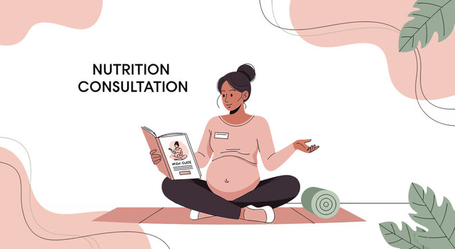 Pregnant Woman Attends Nutrition Consultation for Healthy Pregnancy Diet