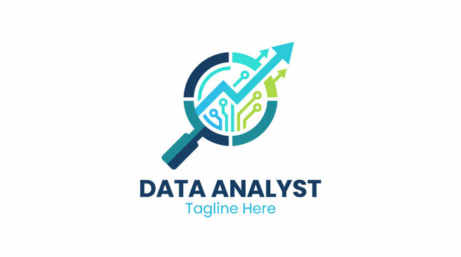 This sleek data analyst logo features an Arrow and data visualization, making it a perfect fit for tech companies, consulting firms, or businesses focused on analytics and data.