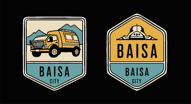 BAISA City Logo Designs Featuring a Truck and a Spacecraft.