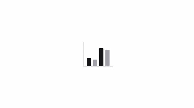 Minimalist bar graph sequence visualizing changing data trends