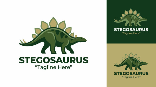 This logo features a stylized stegosaurus with vibrant natural hues, encapsulating prehistoric charm with a modern twist, ideal for educational or entertainment purposes.