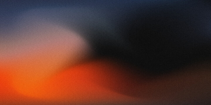Abstract blurred gradient background with deep blue and fiery orange light waves, smooth flowing glow, dramatic defocused motion texture for modern digital design backdrop