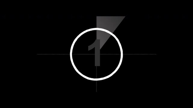 Vintage cinema graphic showing number five on screen, part of a classic 5 Old film countdown sequence, perfect for nostalgic movie starts