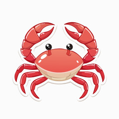 Fototapeta premium Cute Cartoon Crab Illustration