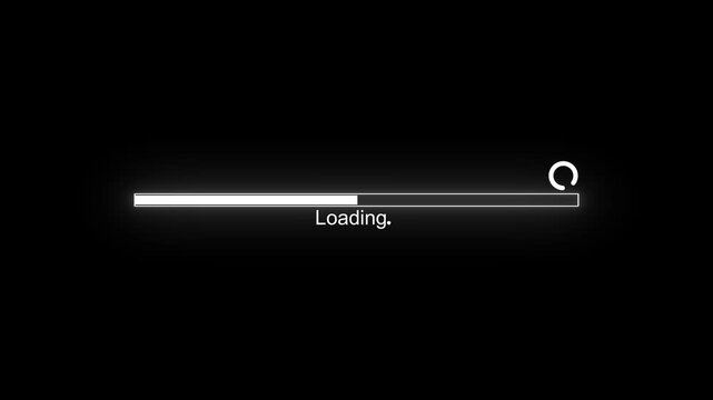 loading bar icon diagrams info graphics animation. Neon loading bar sign background 4k animation video.