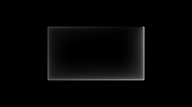 live streaming neon text frame animation. Neon glowing white color neon square rectangle picture frame icon animation.