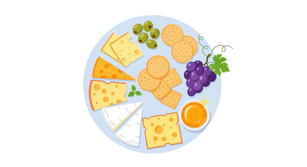 Fototapeta premium Variety of Cheese and Crackers Plate 1.