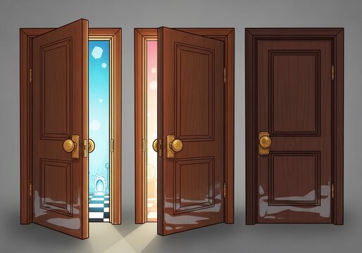 開かれた扉、異なる世界、希望、未来、選択肢