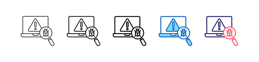 Threat Detection Icon In 5 Different Styles Set Collection.    © Awicon