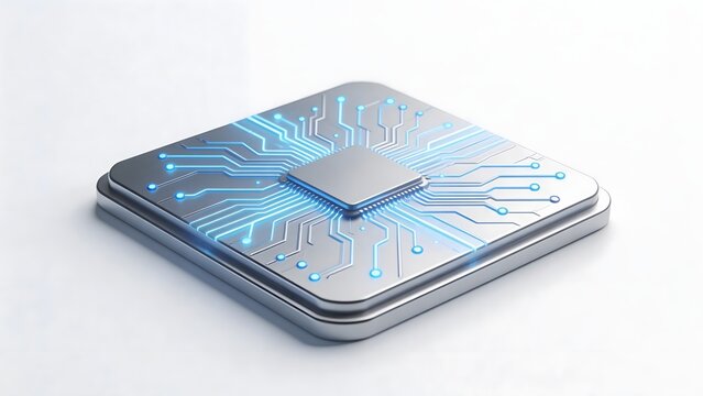 Microchip with glowing circuitry