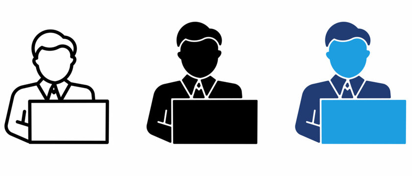 Business Avatar Profile Icon Set. Containing User, Manager, Employee, ID Card and more icons.