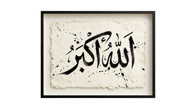 Islamic calligraphy art of allah in elegant black script
