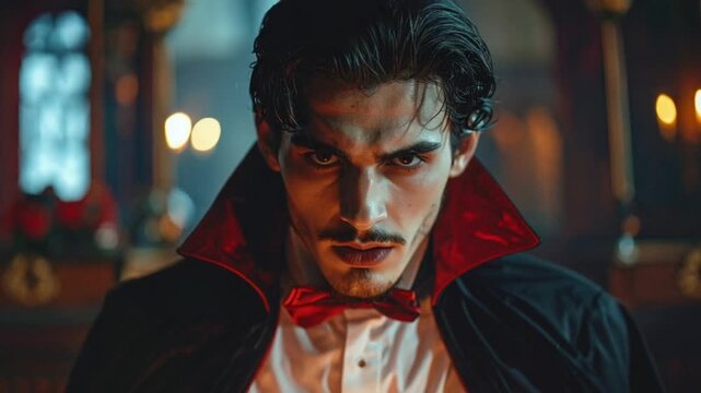 Vampire's intense gaze a dramatic portrait in gothic style