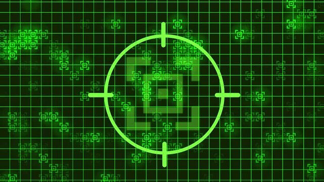 Glowing neon target icon animation. Military training , Military target icon animation .Crosshair, gun aim, sniper target, bullseye, hunting, target audience