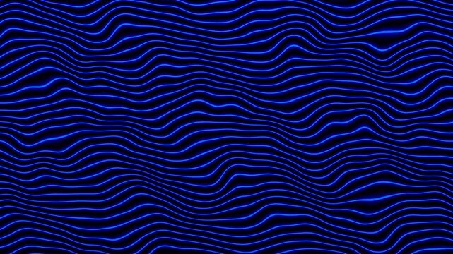 Pulsing blue geometric dash waves. Vibrant motion effect.