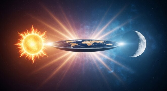 Flat Earth Model with Sun and Moon Celestial Balance
