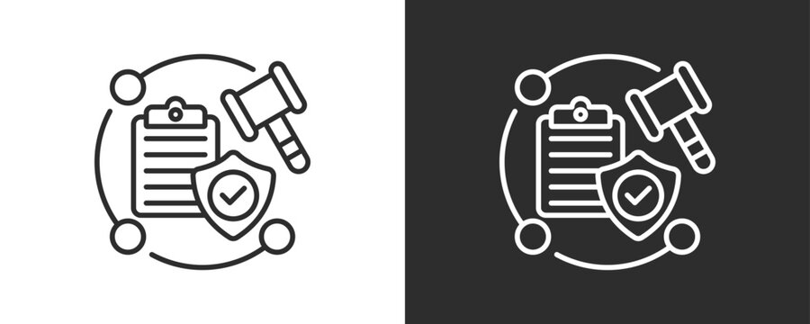 Regulatory Framework Icon Set Vector Collection Isolated In Black And White