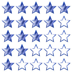 Fototapeta premium Blue Sapphire Rating Star Set