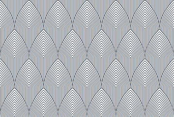 Dragon skin seamless pattern, vector abstract background of reptile or fish scales, also look like roof tiling or architecture element. © Sylverarts