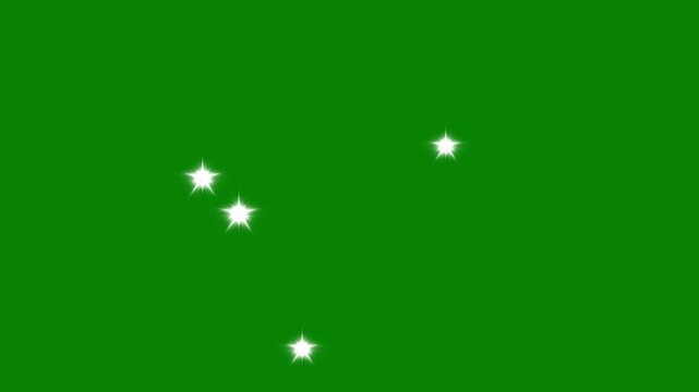 white glittering star dust trail sparkling particles green backround. sparkling starry line effects for motion design video. 4k Magic glitter animison