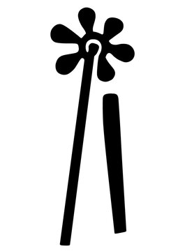 The Flower Nazca Lines, silhouettes isolated on white background