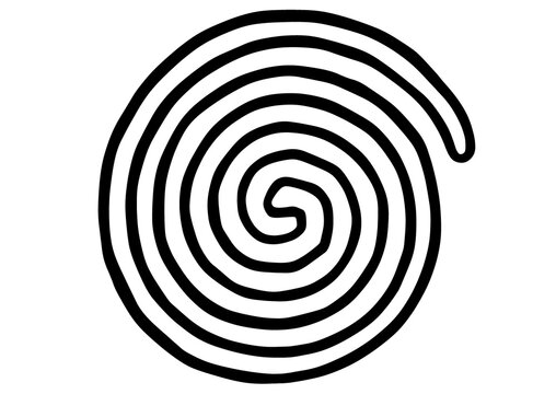 The Spiral Nazca Lines, silhouettes isolated on white background