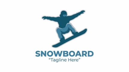 A silhouette of a snowboarder executing a jump against a clean white backdrop, showcasing the thrill and excitement of winter sports and snowboarding culture. © Pengfei