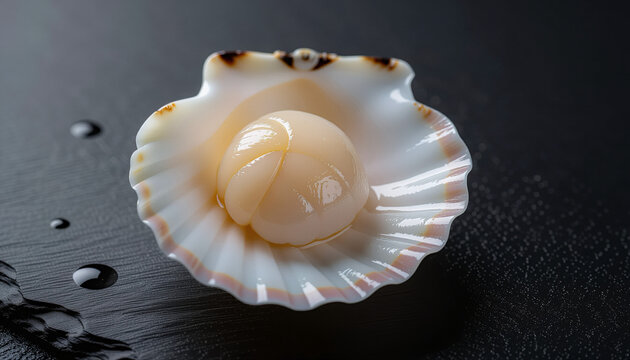 Fresh Scallop in Open Shell
