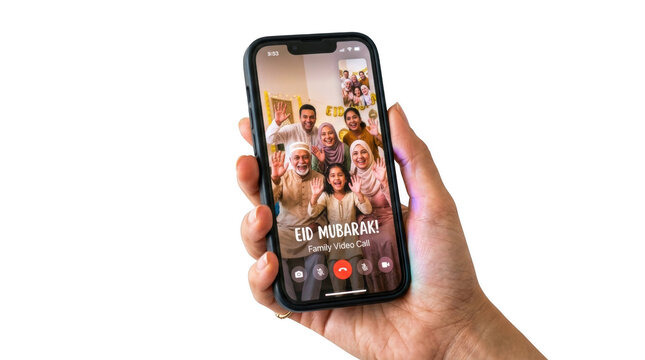 Hand holding smartphone showing colorful app icons grid