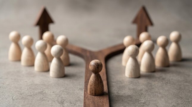 Lone figure stands at a crossroads, symbolizing a decision or divergence of paths.