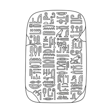 Ancient Egyptian Hieroglyphs Tablet - Hieroglyphic Script Illustration